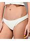 Damsel Megan Super Ribbed Cheeky White Bikini Bottom