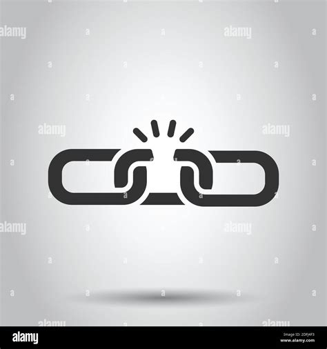 Chain Broken Icon In Flat Style Network Hyperlink Vector Illustration