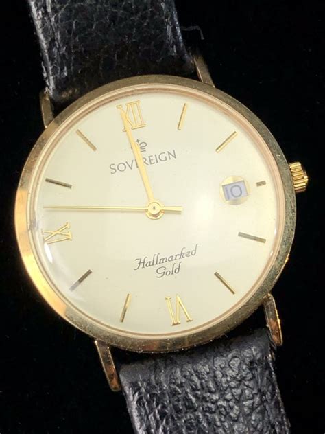 Ct Gold Sovereign Wrist Watch In Case