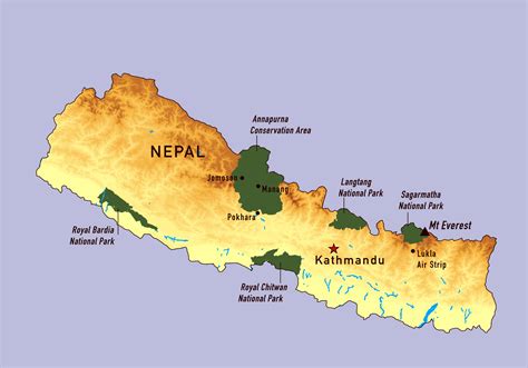 Large detailed map of Nepal with national parks | Nepal | Asia ...