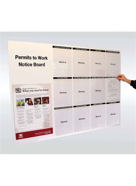 Site Notice Board With Doc Wallets Permits To Work