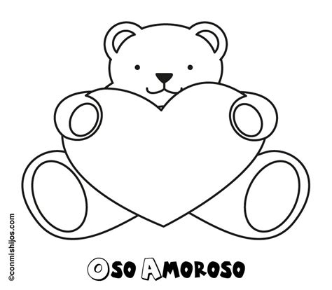 Dibujo De Un Oso Amoroso Para Colorear Con Ni Os