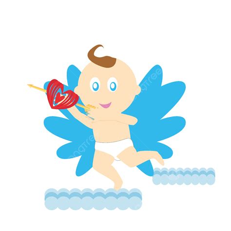 Little Angels Vector Hd PNG Images, Little Angel Arrow Through The Heart Vector Material, Angel ...