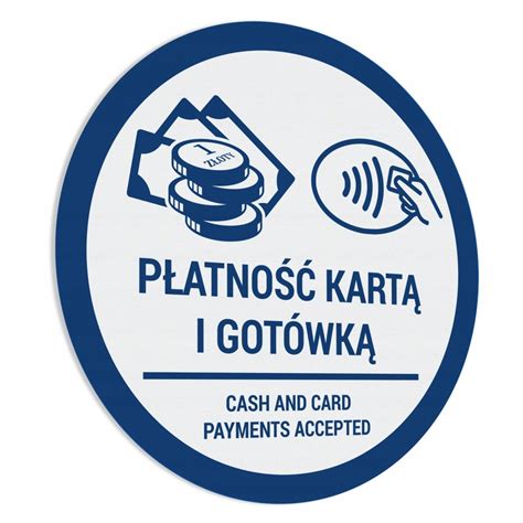 Naklejka Płatność Kartą i Gotówką Graficzny pro GK02 15x15 cm