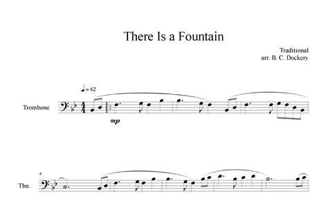 There Is A Fountain Trombone Solo Arr B C Dockery By Traditional