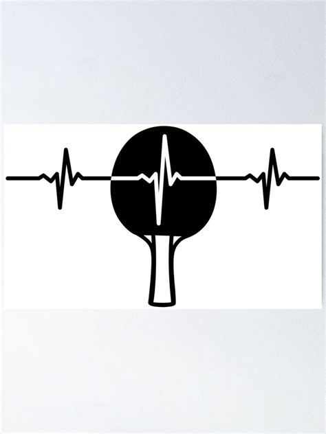 Heartbeat Table Tennis Paddle Heartbeat Ping Pong Racket Poster By