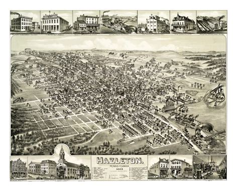 Historic Map Of Hazleton Pennsylvania From 1884 Knowol