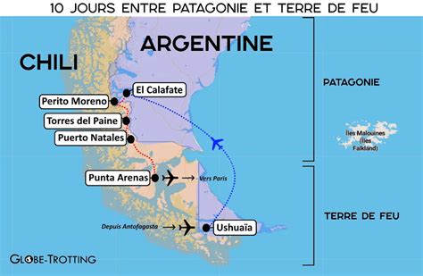 Carte Itin Raire Patagonie Argentine Chili Voyage Amerique Du Sud