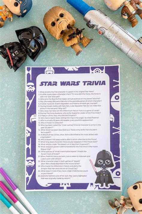 50+ Star Wars Trivia Questions & Printable Quiz - Play Party Plan