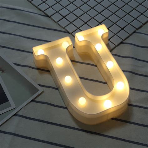 KIHOUT Alphabet LED Letter Lights Light Up White Plastic Letters ...