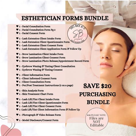 Esthetician Form Bundle Client Consent Form Client Intake Etsy