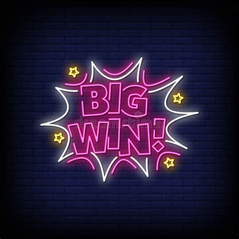 Big Win Neon Signs Style Text Vector Stock Vector Illustration Of