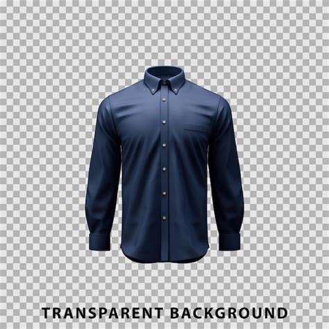 Maquete De Camisa De Manga Comprida Azul Marinho Isolada Em Fundo