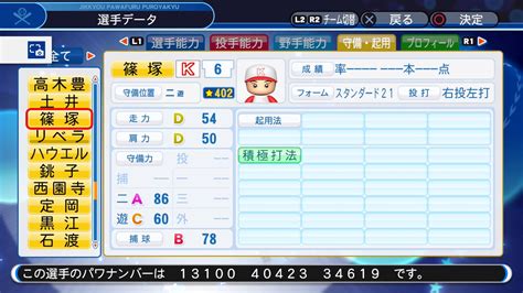 パワプロ2019 再現選手 パワナンバー 篠塚利夫（和典） わいるどぶるー☆そのまま