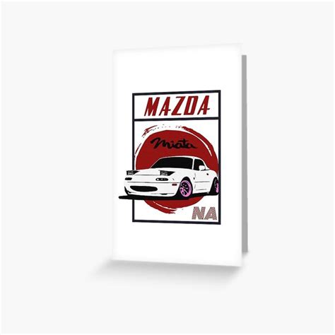 MAZDA MIATA NA Mx5 Mk1 Best Design White Pink Alloys Greeting Card