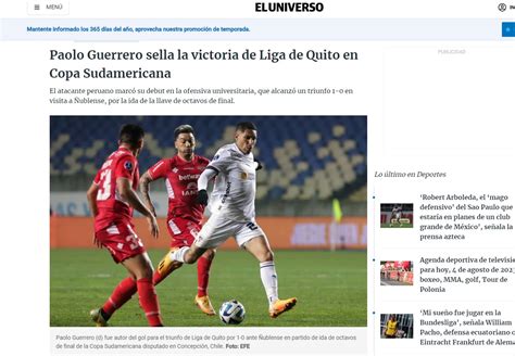 Paolo Guerrero En Ldu Prensa Chilena Y Ecuatoriana Destacan A