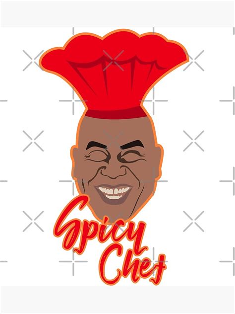 Ainsley Harriott Red Cap With Spicy Chef Text Cool Drawing Poster For