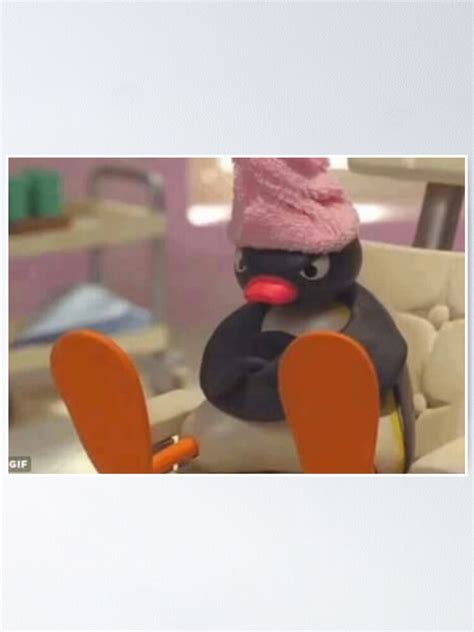 "Pingu the penguin meme" Poster for Sale by Haya20 | Redbubble