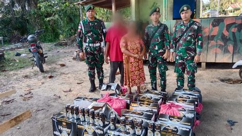 Satgas Pamtas Yonarmed Kostrad Gagalkan Penyelundupan Kaleng