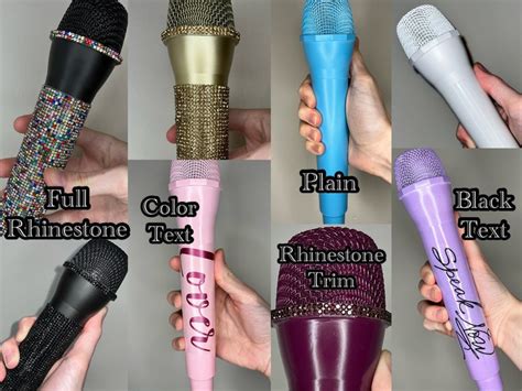 Prop Microphones Custom Text Rhinestone Concert Festival Etsy