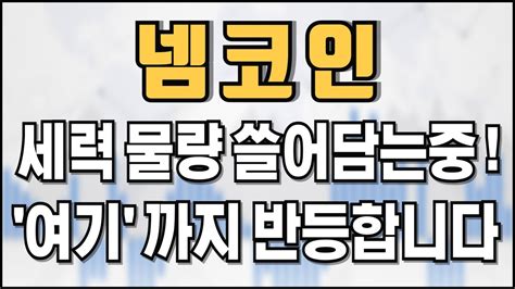 넴 코인 세력 물량 쓸어담는중 여기 까지 반등합니다 YouTube