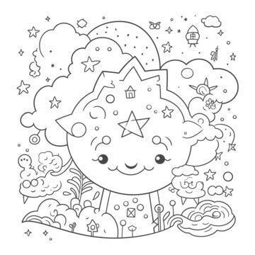 Dream About Coloring Page PNG Transparent Images Free Download | Vector ...