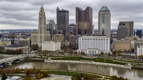 The City S Downtown Skyline Across The River Downtown Columbus Ohio