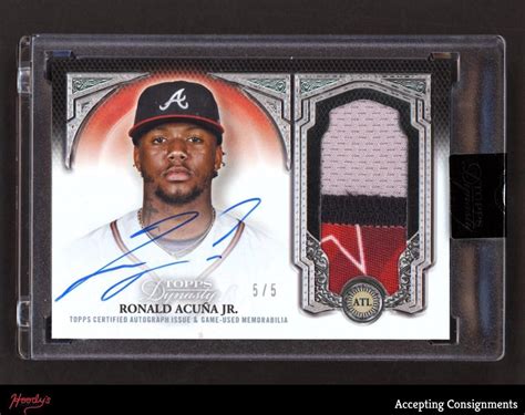 2023 Topps Dynasty Silver Ronald Acuna Jr GAME USED PATCH RELIC AUTO 5