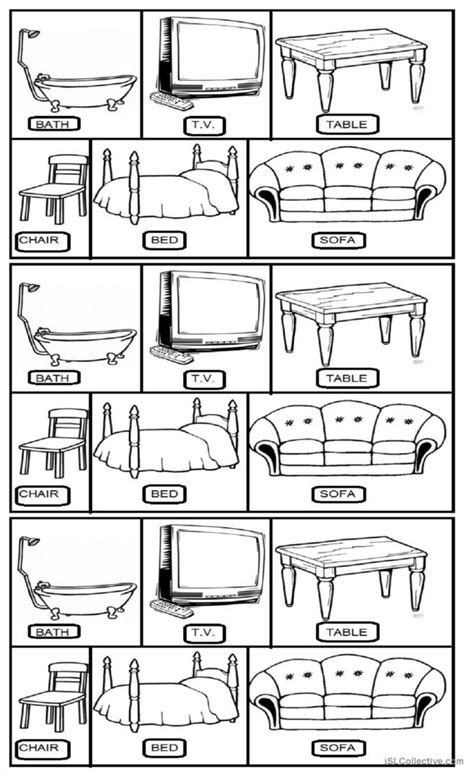 Furniture Vocabulary Flashcards And English ESL Worksheets Pdf Doc