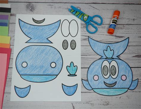 Whale Craft Template for Kids in Pattern for Preschool, Kindergarten ...