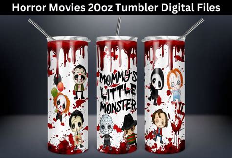 Horror 20 Oz Skinny Tumbler Sublimation Design Horror Fan T Idea Halloween Scary Movie Fan