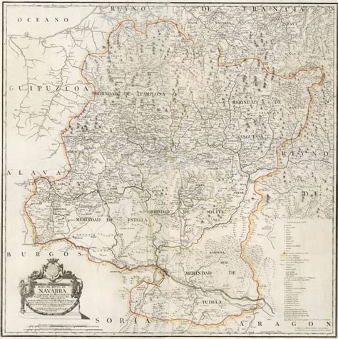 Mapa Del Reino De Navarra 1772 Mapas Milhaud