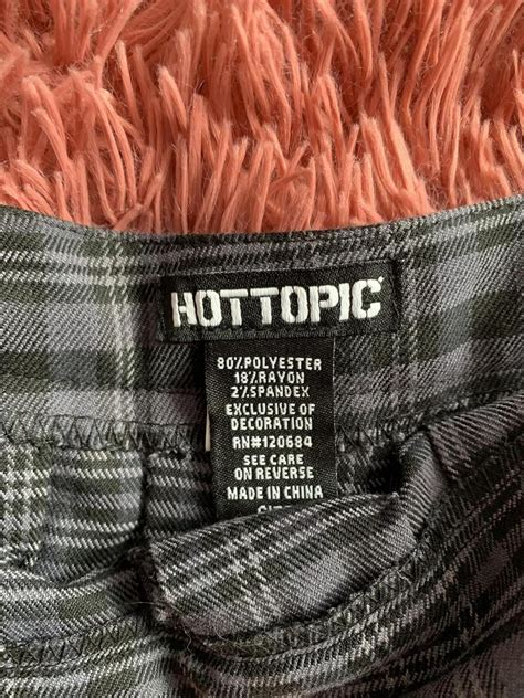 Black And Purple Hot Topic Plaid Skirt With Hanging Depop