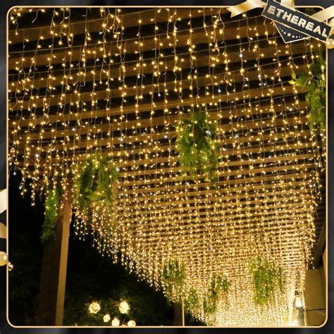 Led Light Icicle Waterfall Fairy String Curtain Lights Garland Outdoor