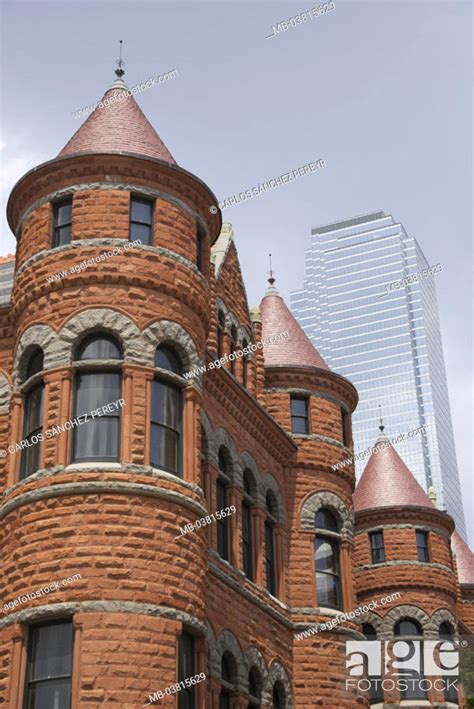 Usa Texas Dallas Downtown Old Red Courthouse Facade Detail