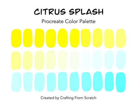 Procreate Color Palette And Hex Code Color Palette Citrus Splash