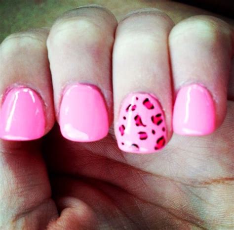 Simple Neon Pink Leopard Nails By Melissa At MK Nails Leopard