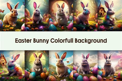 Easter Bunny Colorful Background Graphic by Pamilah · Creative Fabrica