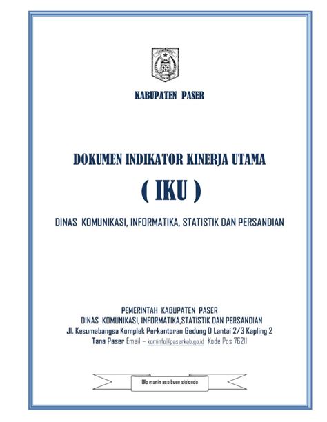 Pdf Dokumen Indikator Kinerja Utama Iku Direncanakan Baik Dalam