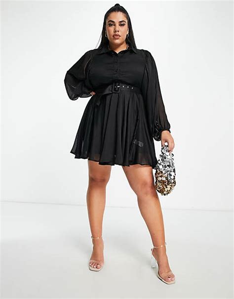 River Island Plus Batwing Shirt Mini Dress In Black Asos