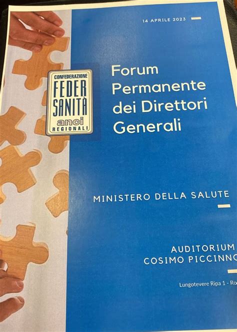 ASL N 3 Cannas Al Forum Permanente Dei Direttori Generali ASL Nuoro