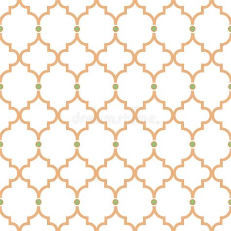 Quatrefoil Gold Lines Seamless Pattern Oriental Net Tiles Design