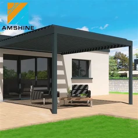 Custom Aluminium Louvre Roof Gazebo Electric Roof Waterproof Louver