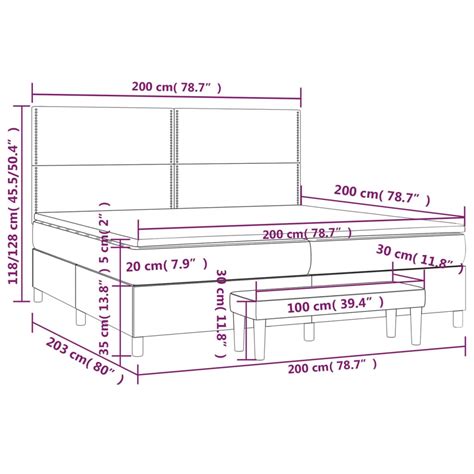 Liya Lit à sommier tapissier avec matelas Gris foncé 200x200cm Tissu