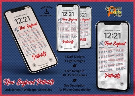 2023-24 New England Patriots Wallpaper Lock Screen Schedule - Etsy