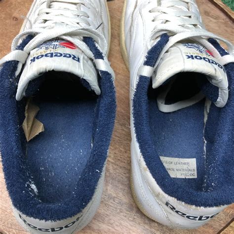 Reebok Mens Club C Vintage Y2k White Blue Leather Ten Gem