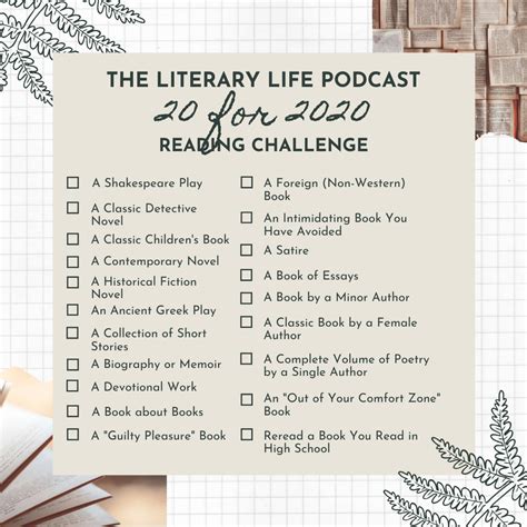 20 For 2020 Reading Challenge The Literary Life