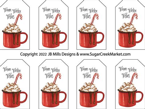 Hot Chocolate Gift Tag Printable Etsy