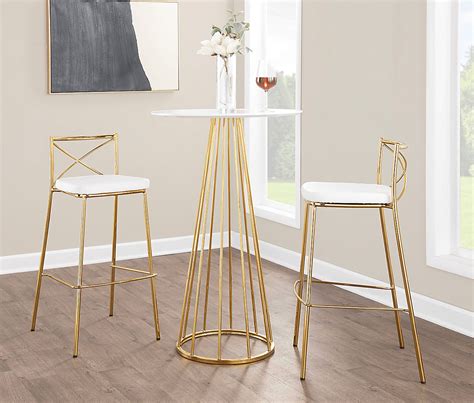 Thissa I Gold,White Colors,Metal,White Bar Height Table | Rooms to Go