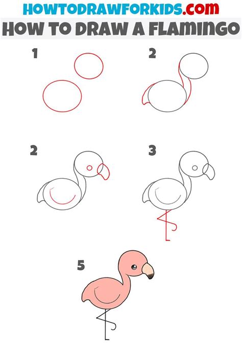 how to draw a flamingo step by step for kids with easy instructions and ...